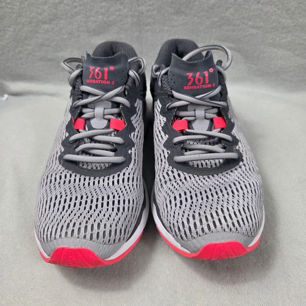 361 Degrees Sensation 3 Womens Running Shoes Grey Pink Y852-0607 US 7